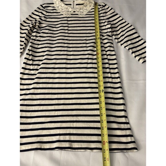 KATE SPADE Lace Collar Stripe Tee Dress Women Small 3/4 Sleeve Above Knee Casual - Picture 10 of 10